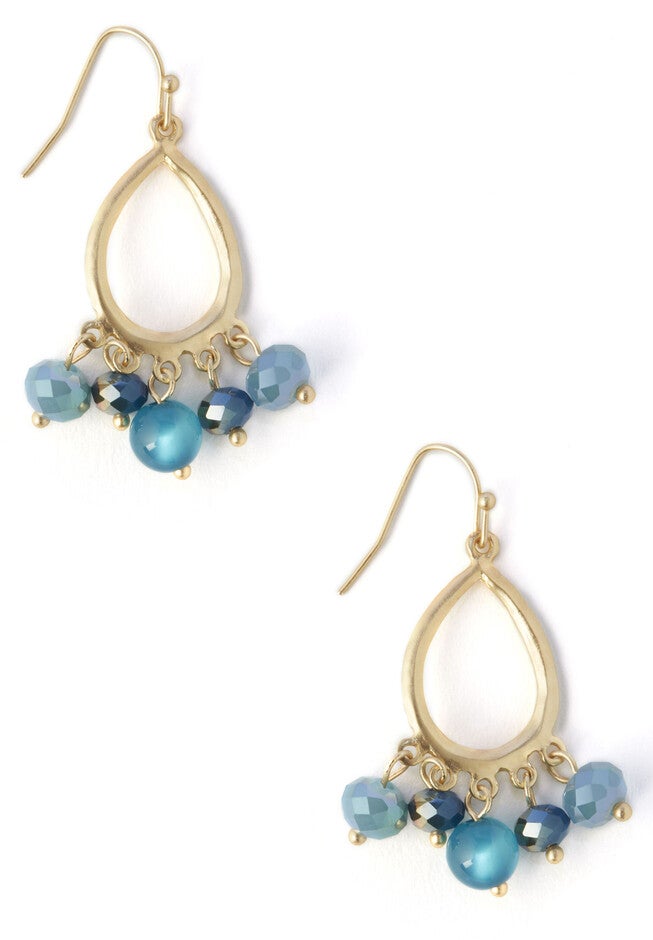 Golden Tropics Earrings, BIKINI BLUE, hi-res image number null