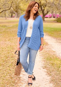 Mixed Stitch Pointelle Cardigan