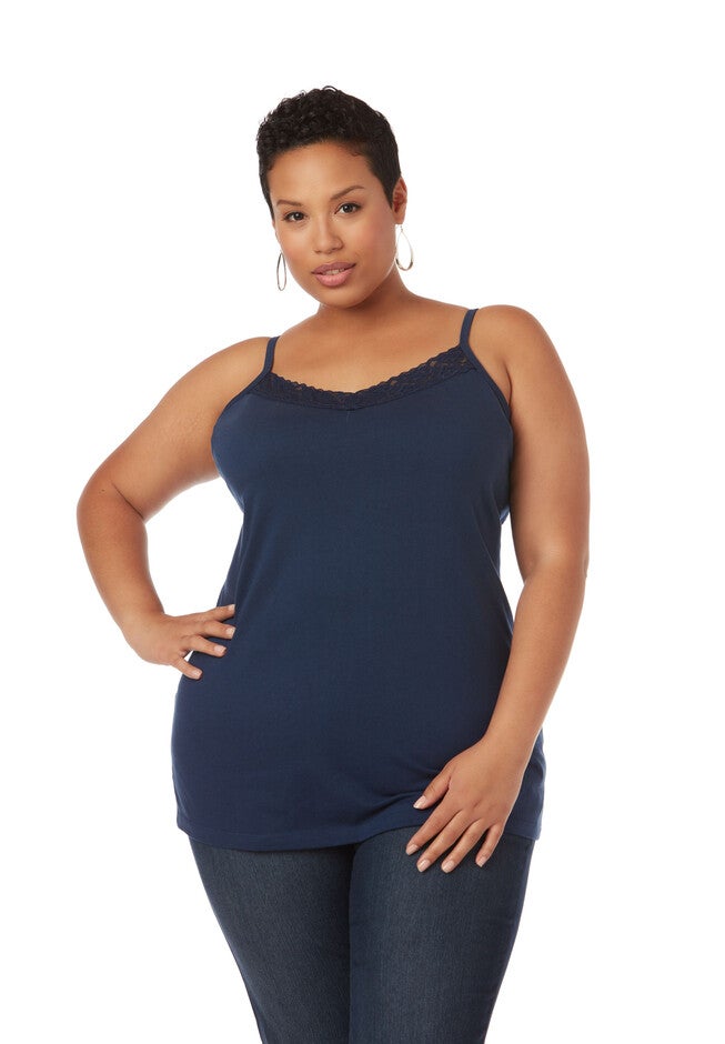 Suprema Lace Trim Cami, MARINER NAVY, hi-res image number null