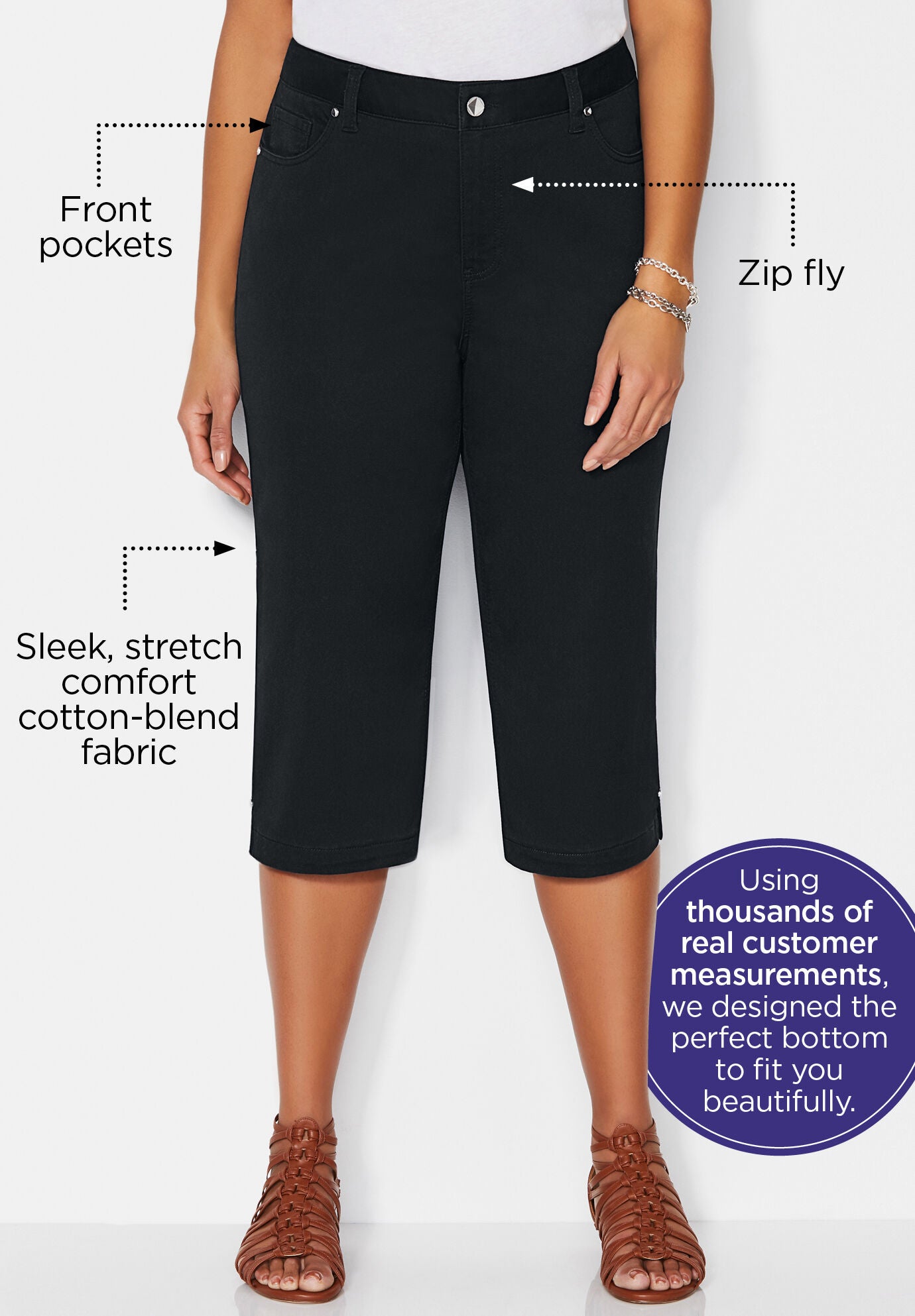 Catherines Women s Plus Size Petite Sateen Stretch Capri 32 WP Chai Latte
