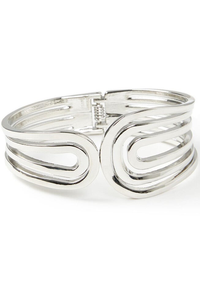 Swirl Cuff Bracelet, SILVER, hi-res image number null
