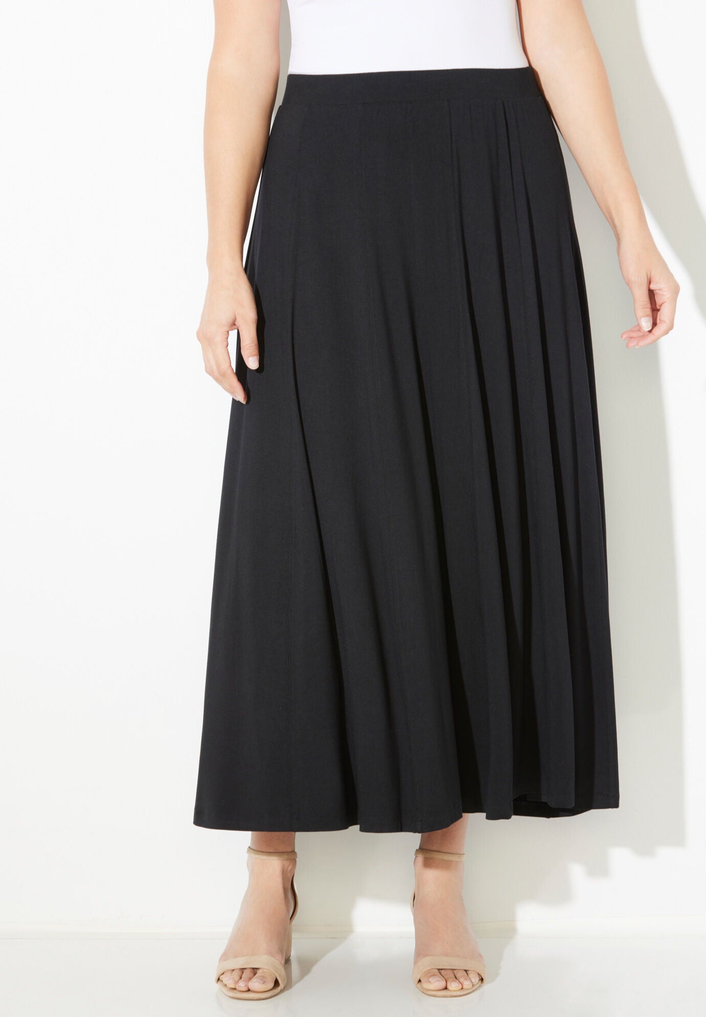 woman within maxi skirts