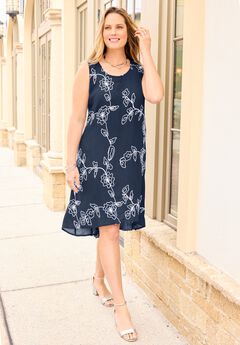Gauze Embroidered Tank Dress