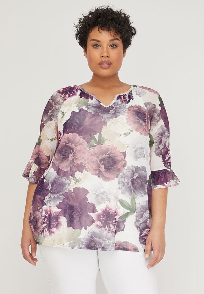 Full Bloom Mesh Top, VERY GRAPE, hi-res image number null