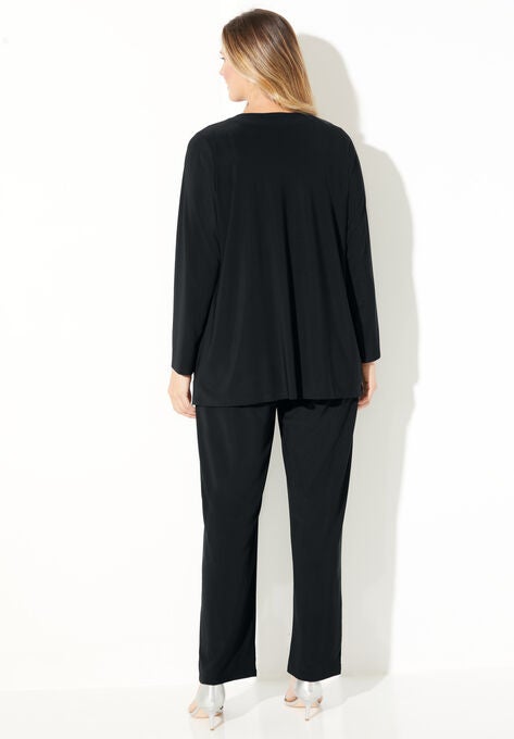 Beaded Trim 3-Piece Jacket Pant Set, , on-hover image number null