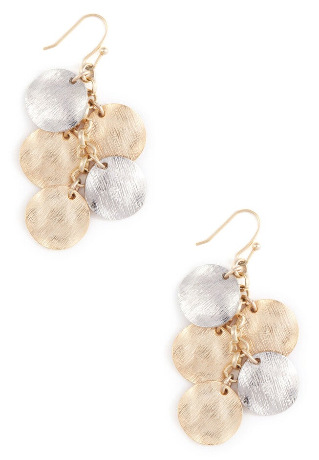 Treasure Chest Earrings, SILVER GOLD, hi-res image number 0