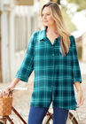 Buttonfront Plaid Tunic, TEAL PLAID, hi-res image number null