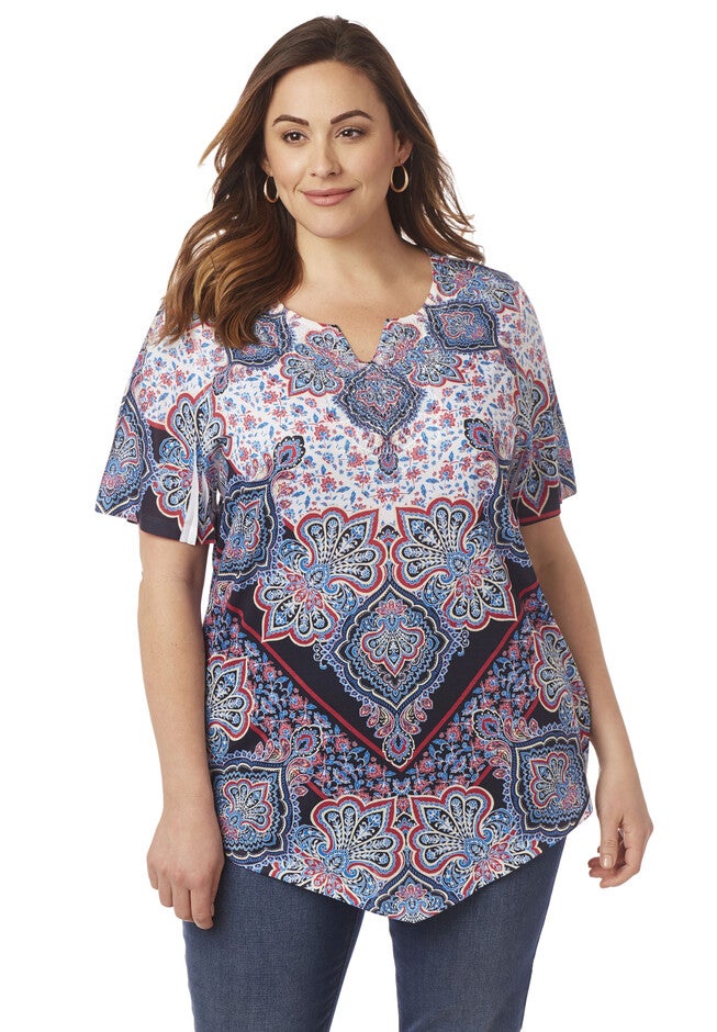 Paisley Flair Top, MARINER NAVY, hi-res image number null