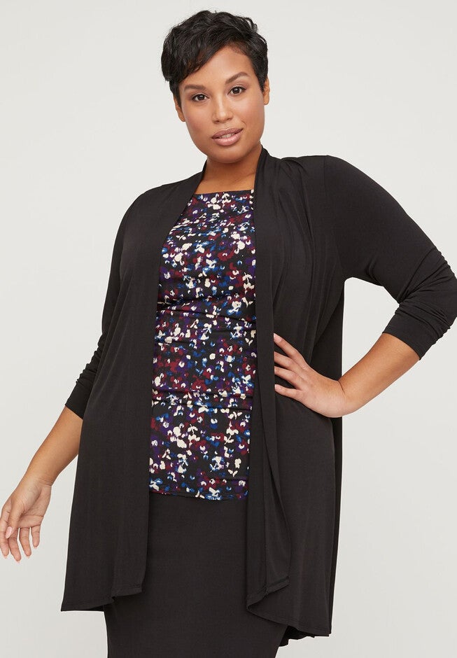 Curvy Collection High-Low Duster, BLACK, hi-res image number null