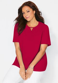 Suprema® Pleat-Neck Tee