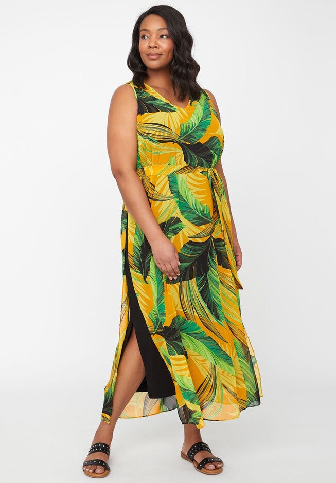 Island Sunrise Maxi Dress, ZUCCHINI FLOWER, hi-res image number null