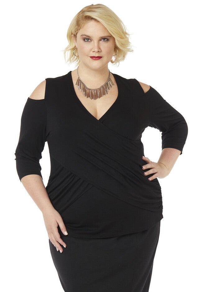 Curvy Collection Allure Top, BLACK, hi-res image number 0