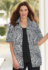 Timeless Short Sleeve Blouse, BLACK GRAPHIC PAISLEY, hi-res image number null