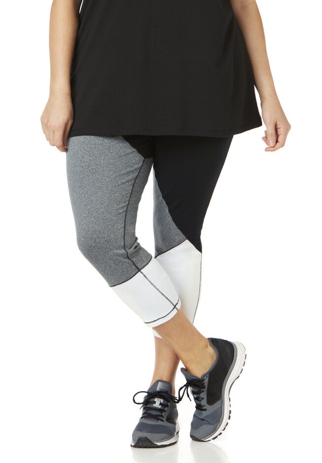 Inspire Active Legging Capri, BLACK WHITE MARLED, hi-res image number 0