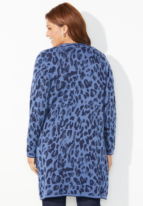Luxe Leopard Sweater Cardigan, , on-hover image number null