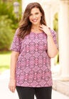 Suprema® Ultra-Soft Scoopneck Tee, PINK MEDALLION, hi-res image number null