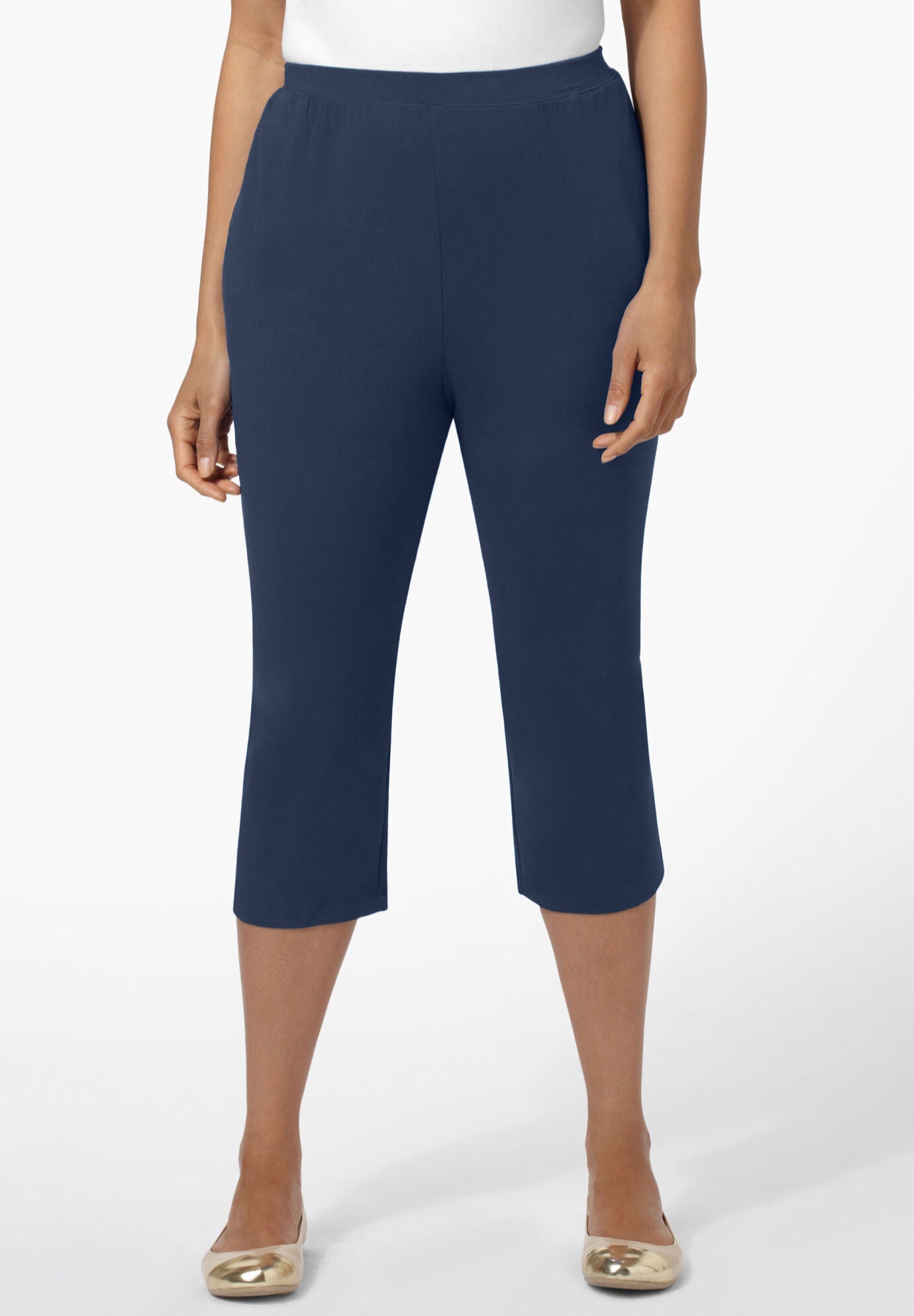 Navy blue deals capris plus size