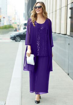 3-Piece Sequin Tank Pant Set