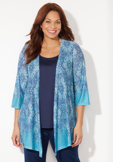 Harmony Knit Herringbone Cardigan, , hi-res image number null
