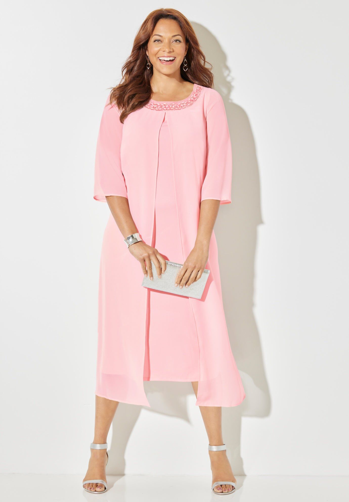 knee length dresses for ladies Boardwalk Babe Linen-Blend Mini Dress in Pink Curves XL / Pink