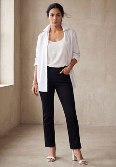Comfort Waist Stretch Denim Straight-Leg Jean