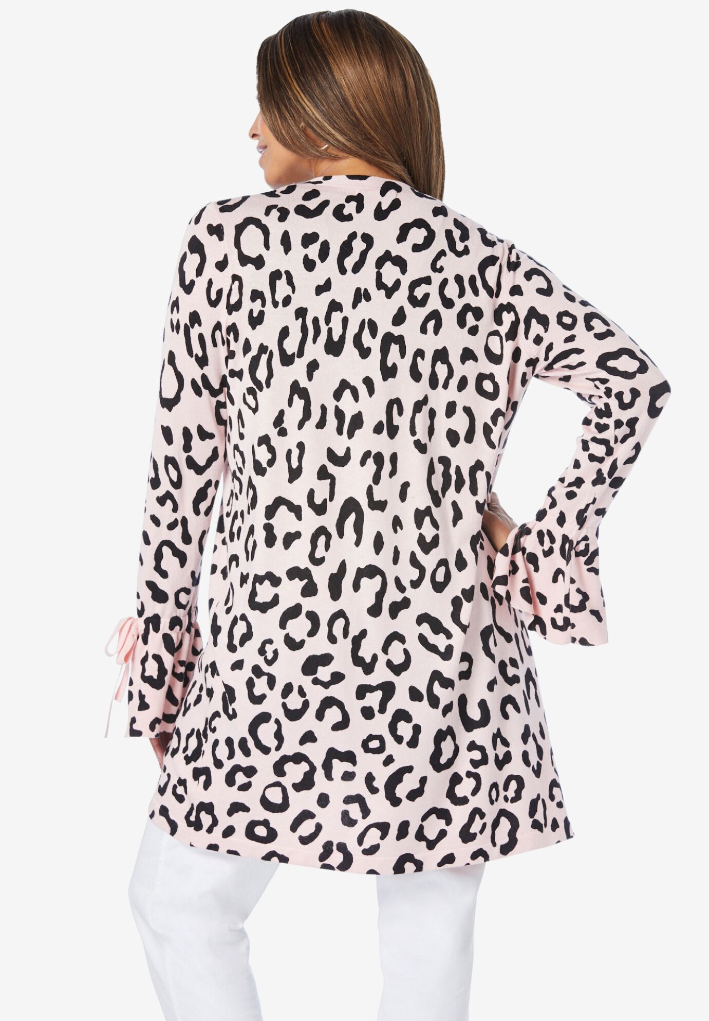 bell sleeve cardigan sweater