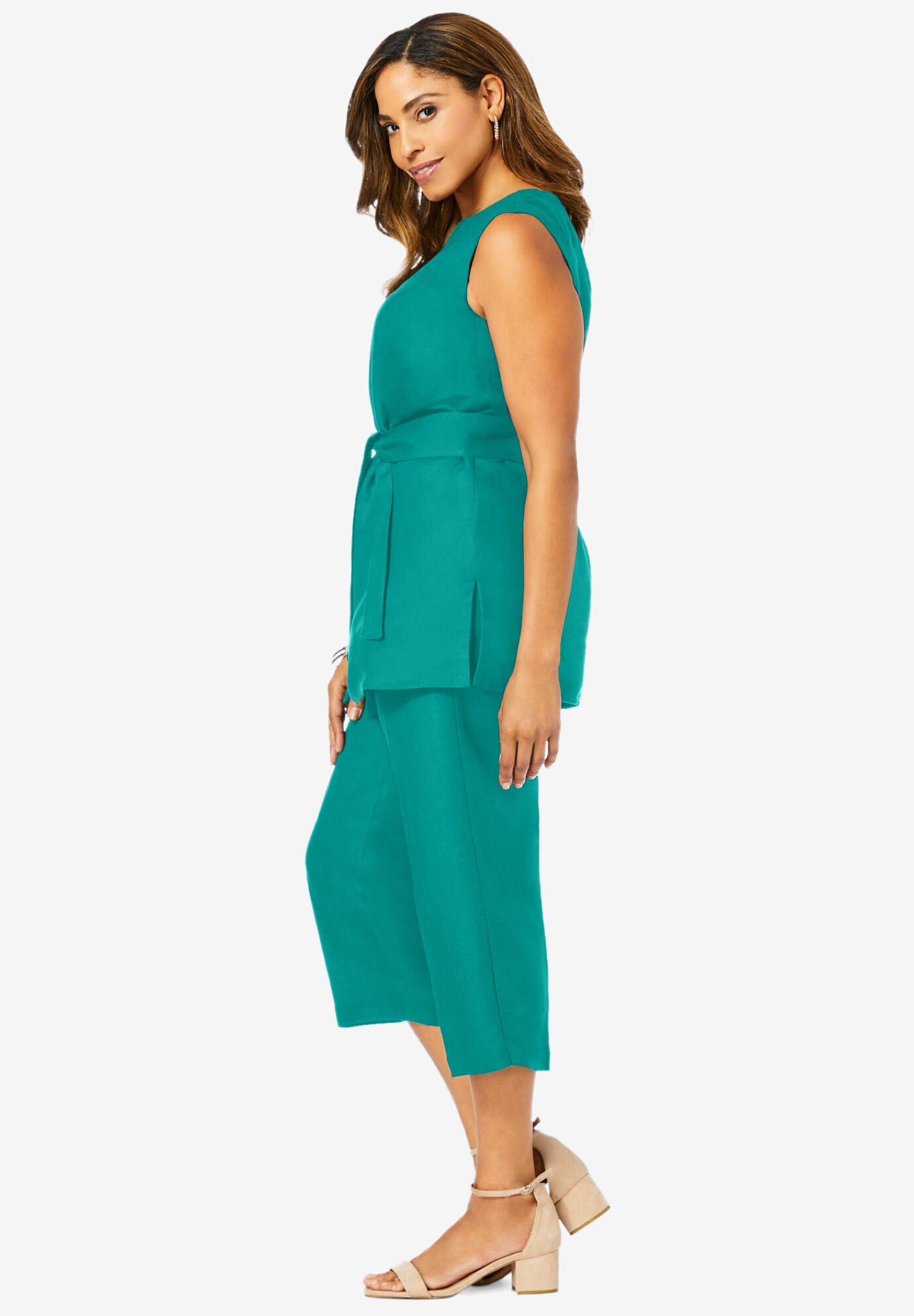 Linen cheap capri sets