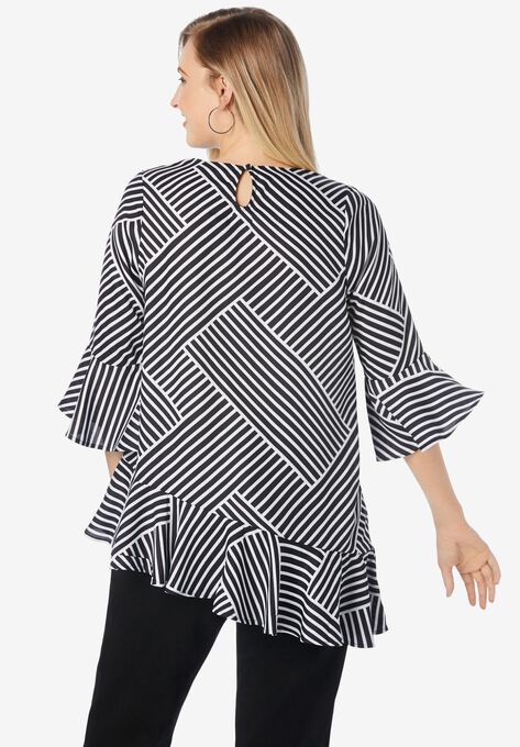 Bell Sleeve Georgette Blouse, , on-hover image number null