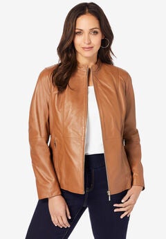 Zip Front Leather Jacket