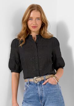 Plus Size Ruffle Sleeve Tops
