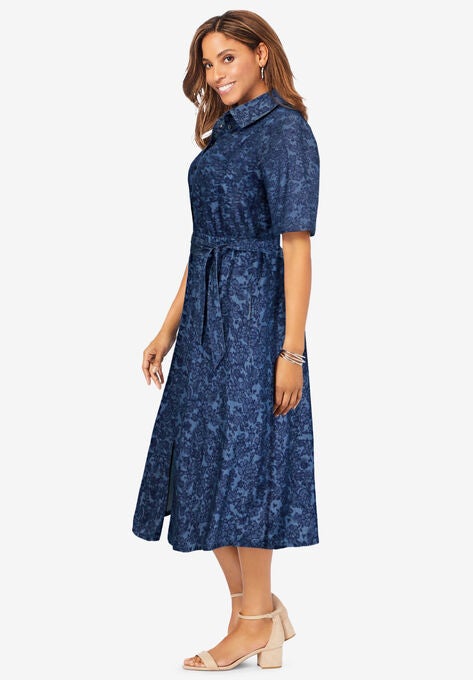 Soft Denim Shirtdress, , alternate image number null