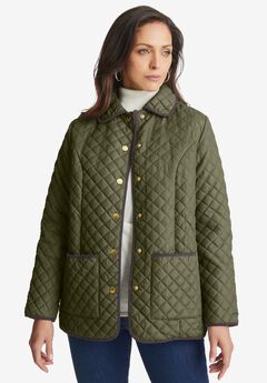 Snap-Front Quilted Coat