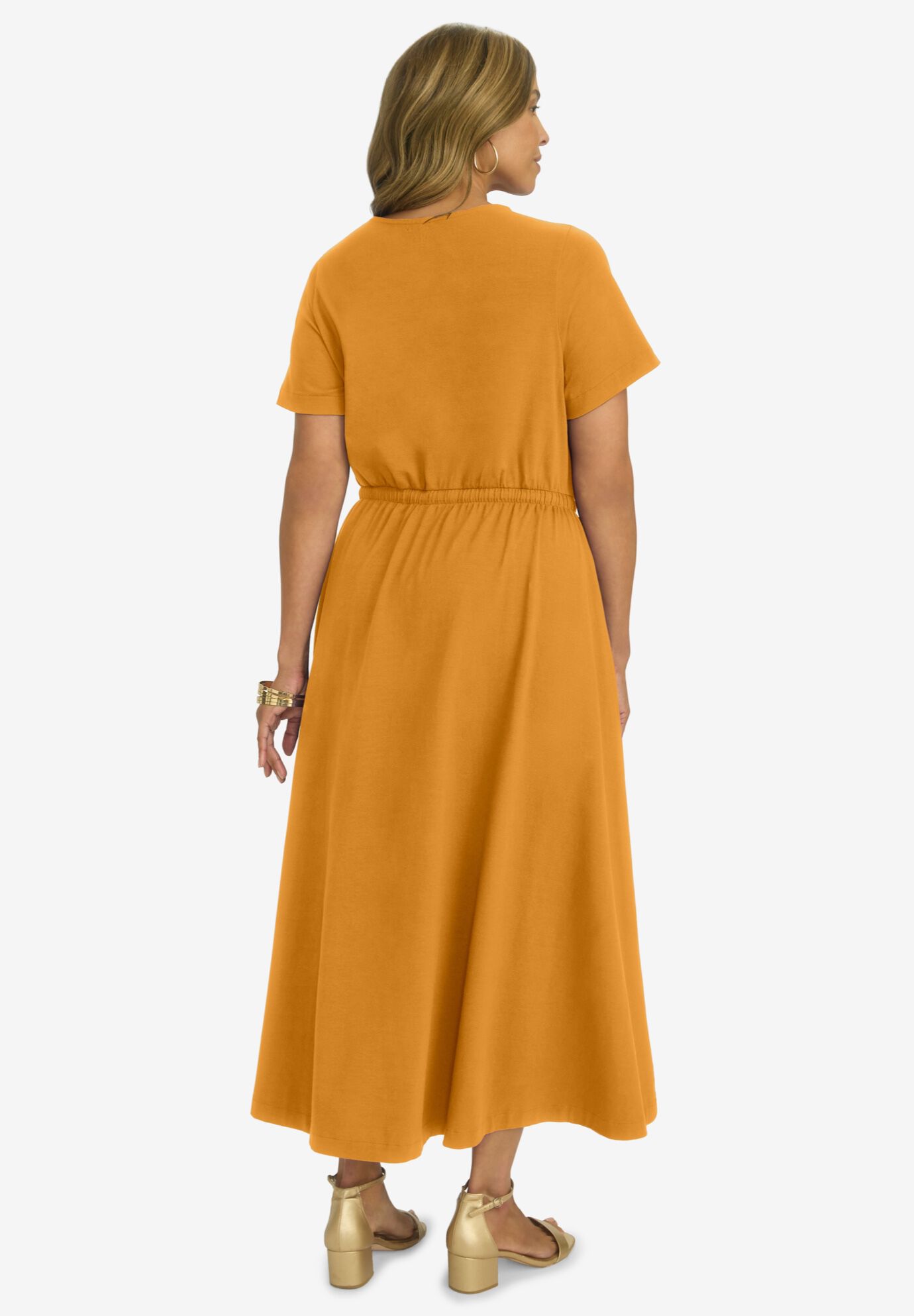 Drawstring Maxi Dress, RICH GOLD, on-hover image number 1