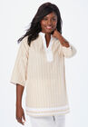 Notch Neck Linen Tunic, NEW KHAKI TILE, hi-res image number null