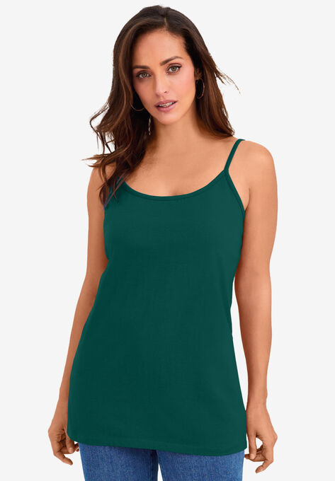 Cami Top with Adjustable Straps, EMERALD GREEN, hi-res image number null