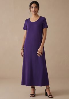 Stretch Cotton T-Shirt Maxi Dress