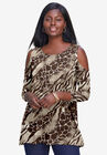 Cold Shoulder Tunic, NATURAL ANIMAL DUO, hi-res image number null