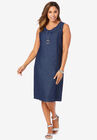 Cotton Denim Sheath, INDIGO WASH, hi-res image number null