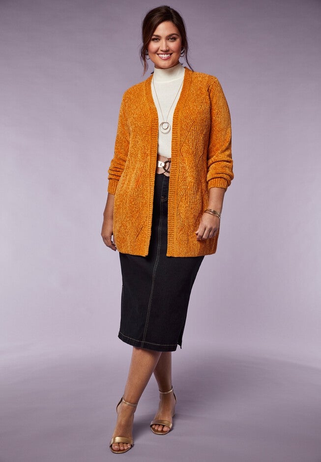 Chenille Cardigan Sweater, , alternate image number null