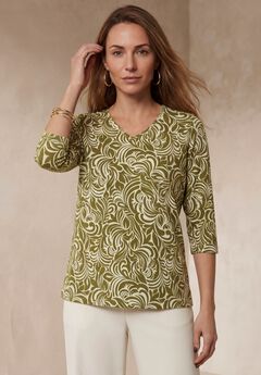 Stretch Cotton V-Neck Tee