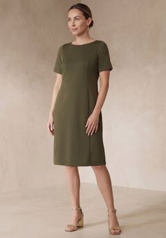 Perfect Ease Short-Sleeve Shift Dress