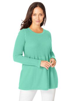 Ribbed Baby Doll Tunic Sweater