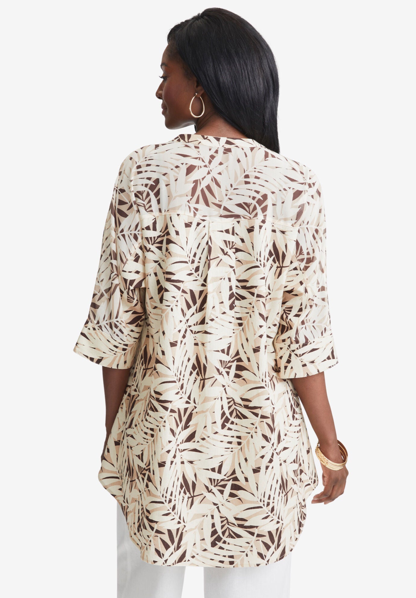 High Low Linen Tee in Coconut