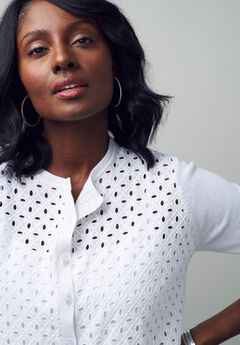 Fine Gauge Eyelet Cardigan