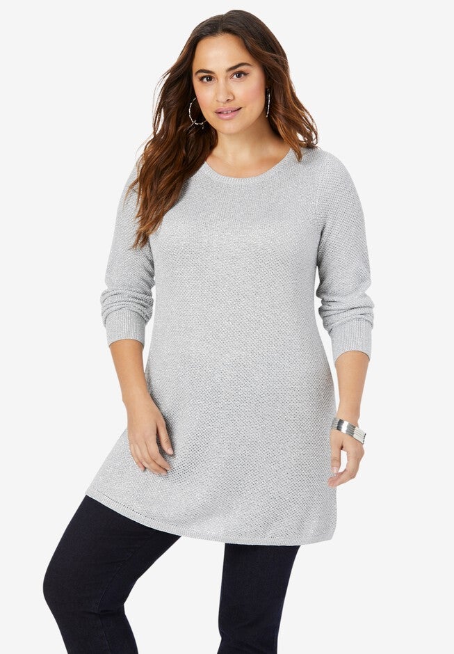 Shimmer Sweater, SILVER, hi-res image number 0