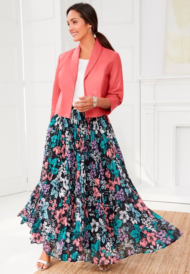 Pleated Maxi Skirt, , alternate image number null