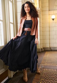 Perforated Faux Leather Zip-Front Jacket