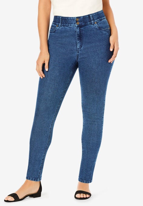 Tummy-Control Skinny Jeans, MEDIUM STONEWASH, hi-res image number null