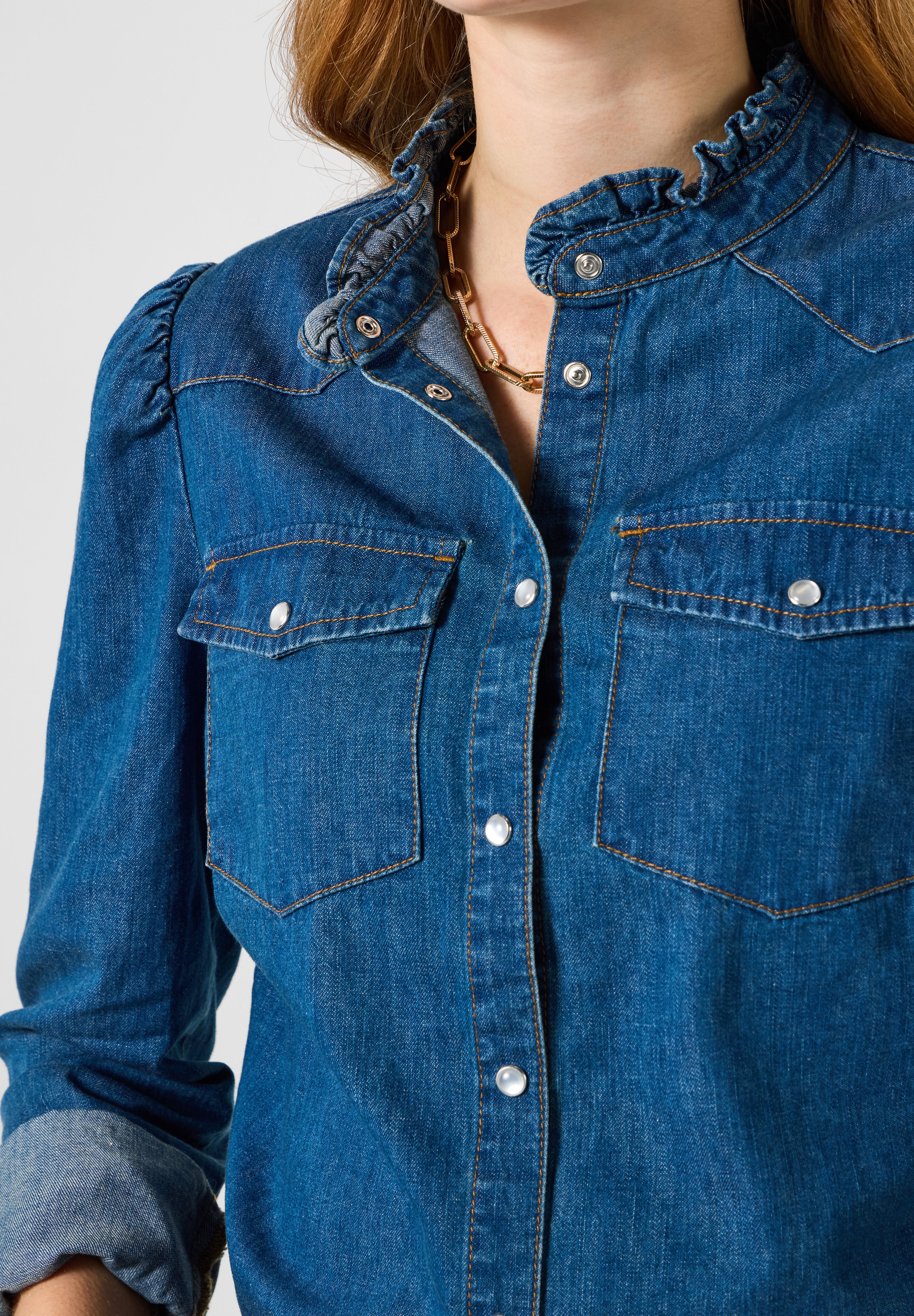 Denim Chambray Shirt, DARK CHAMBRAY, alternate image number 2