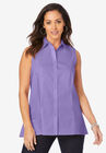 Poplin Sleeveless Shirt, VINTAGE LAVENDER, hi-res image number null